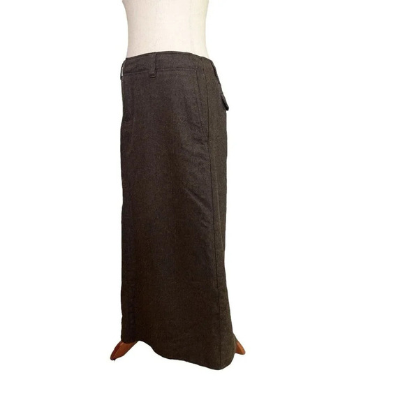 Vtg Eddie Bauer Women Wool Blend Maxi Skirt Brown 6 P Minimalist Lined Academia - Picture 3 of 9